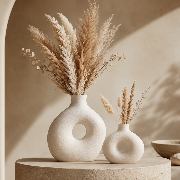 Decorative Ceramic Pampas Vase Set