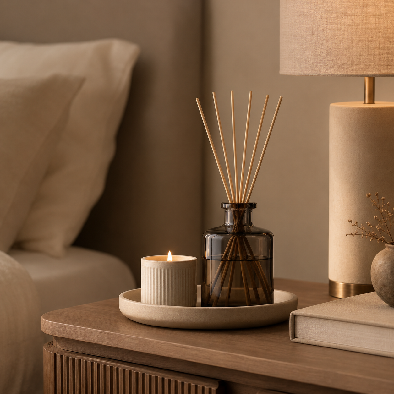 Reed Diffuser & Candle Tray Set