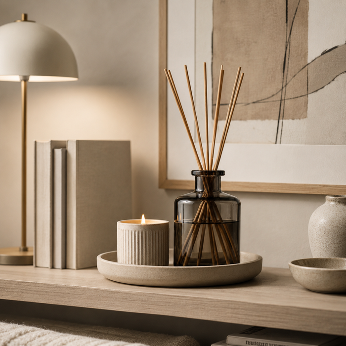 Reed Diffuser & Candle Tray Set