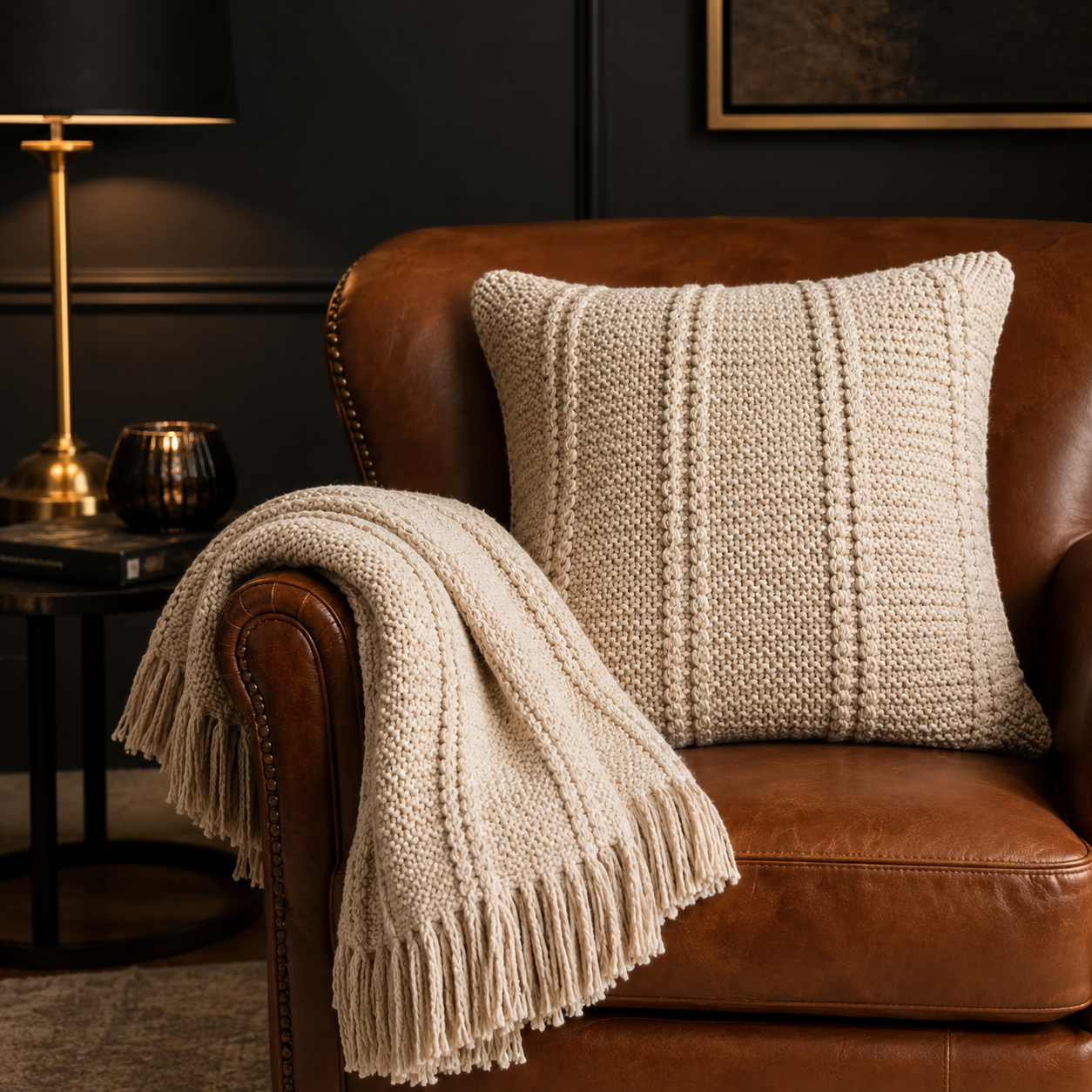 Instantly Cozy Knit Throw Blanket & Pillow Set