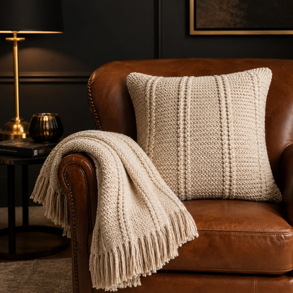 Instantly Cozy Knit Throw Blanket & Pillow Set