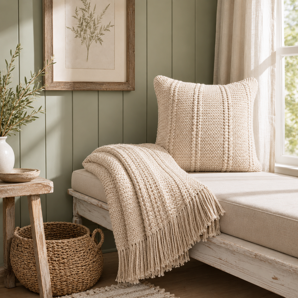 Instantly Cozy Knit Throw Blanket & Pillow Set