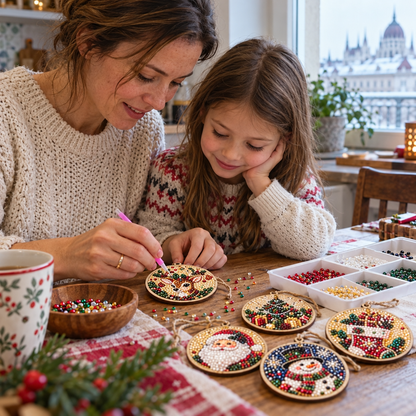 Toaimer®🎄🎅✨ Csillogó karácsonyi DIY díszek – 6 darabos készlet