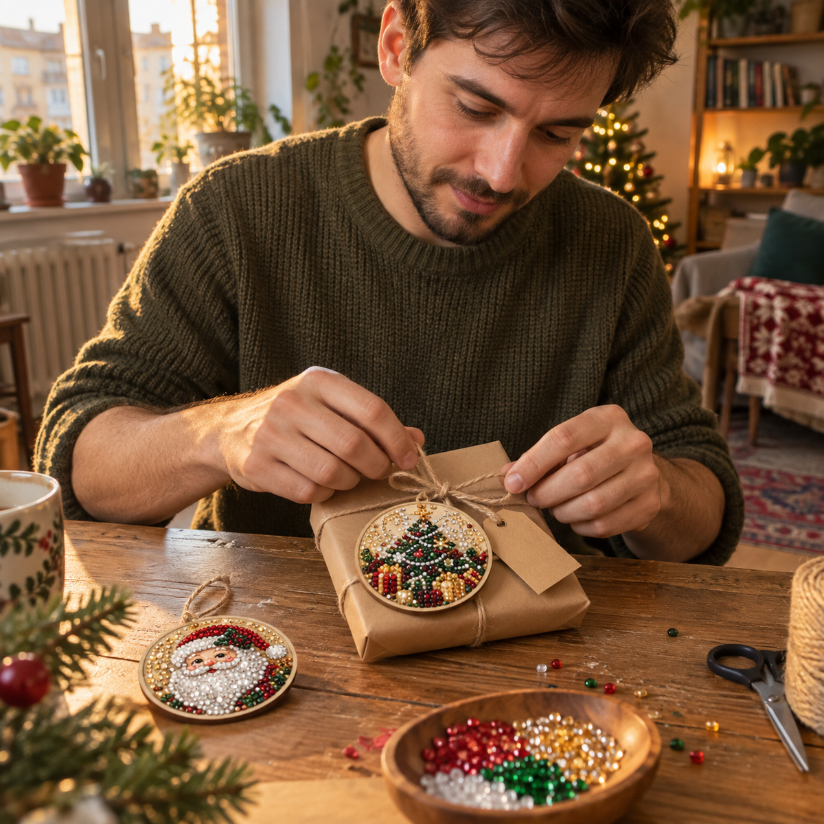 Toaimer®🎄🎅✨ Csillogó karácsonyi DIY díszek – 6 darabos készlet