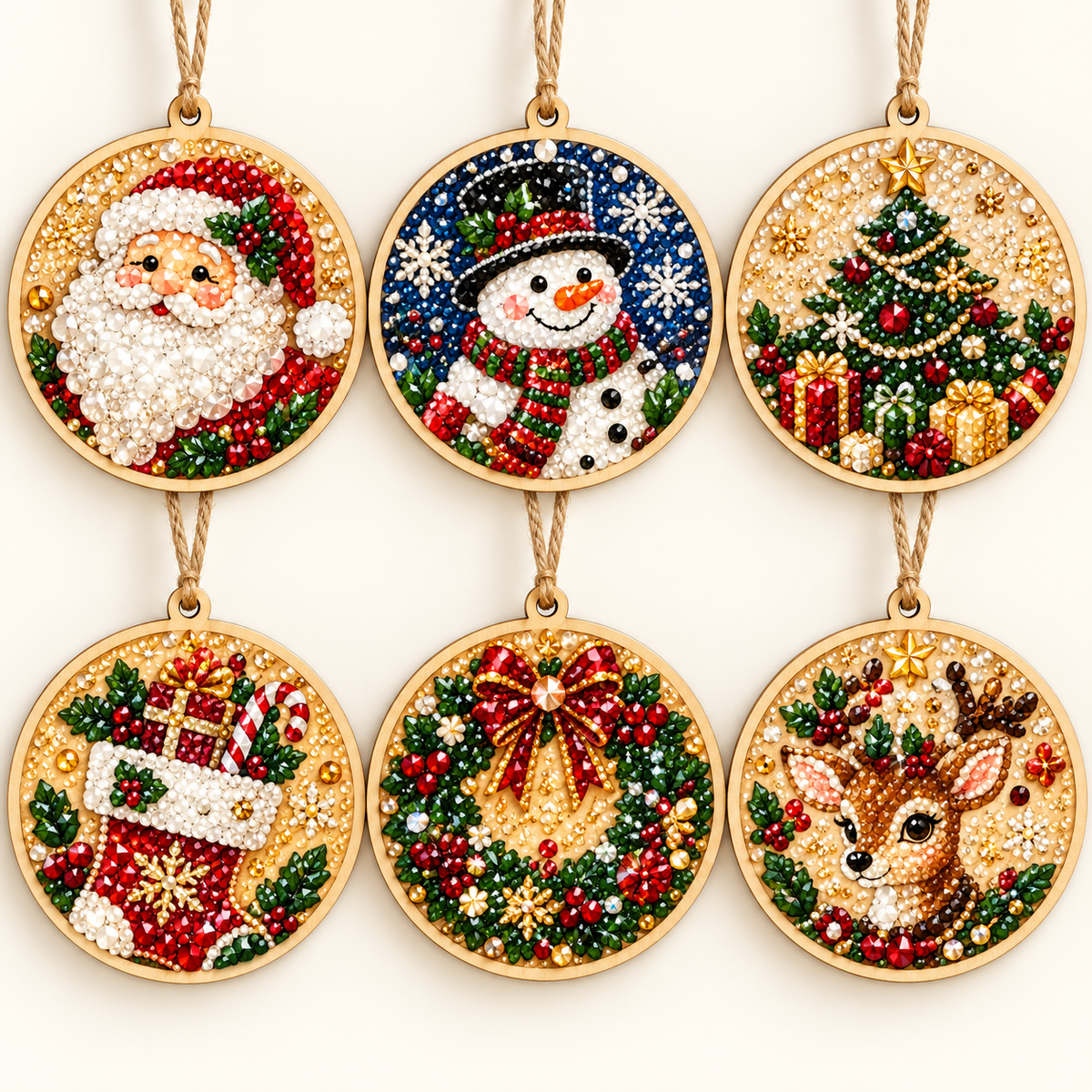 Toaimer®🎄🎅✨ Csillogó karácsonyi DIY díszek – 6 darabos készlet