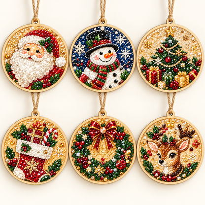 Toaimer®🎄🎅✨ Csillogó karácsonyi DIY díszek – 6 darabos készlet