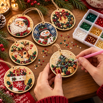 Toaimer®🎄🎅✨ Csillogó karácsonyi DIY díszek – 6 darabos készlet