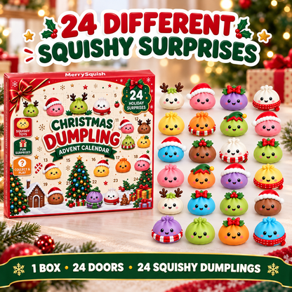 🎄 MerrySquish gombóc squishy adventi naptár – 24 puha meglepetés karácsonyig