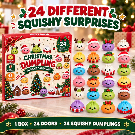 🎄 MerrySquish gombóc squishy adventi naptár – 24 puha meglepetés karácsonyig