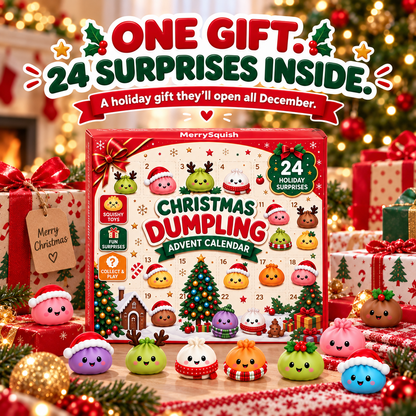 🎄 MerrySquish gombóc squishy adventi naptár – 24 puha meglepetés karácsonyig